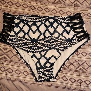 Geometric High-Waisted Bikini Bottoms Never Used
